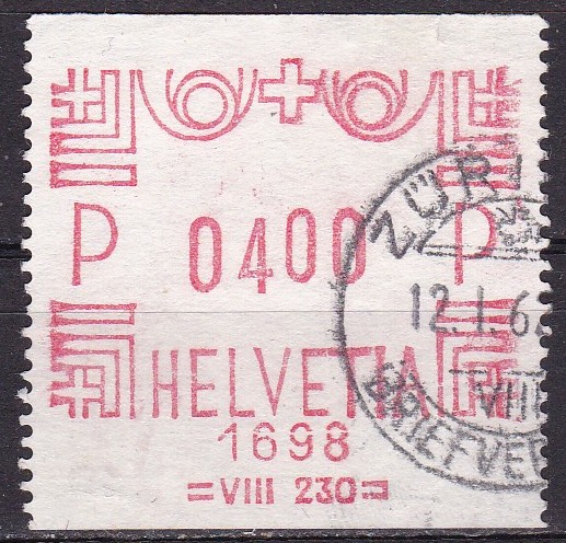 Sveits 1963. Automatmerke, såkalt "Meter"- merke.	Spennende samleområde