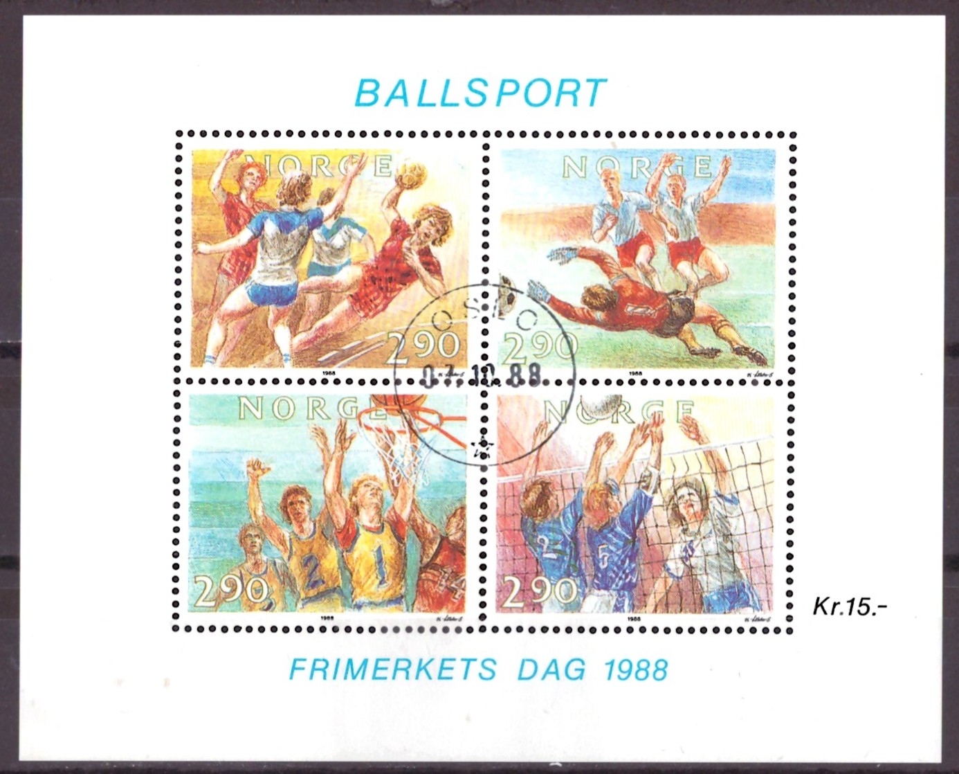 NK 1052/55. (Blokk 9) PEN RUNDSTEMPLA SERIE.    (80,-)