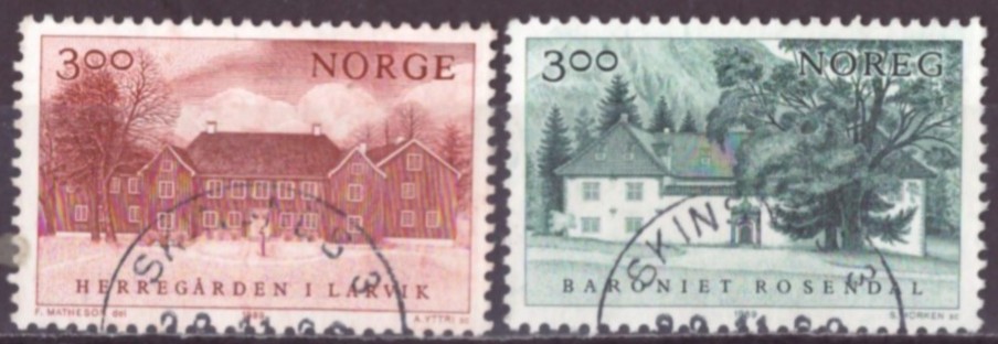 NK 1082-83. PEN RUNDSTEMPLA SERIE. (4,-)
