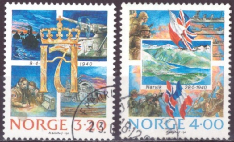 NK 1093-94. PEN RUNDSTEMPLA SERIE.   (9,-)