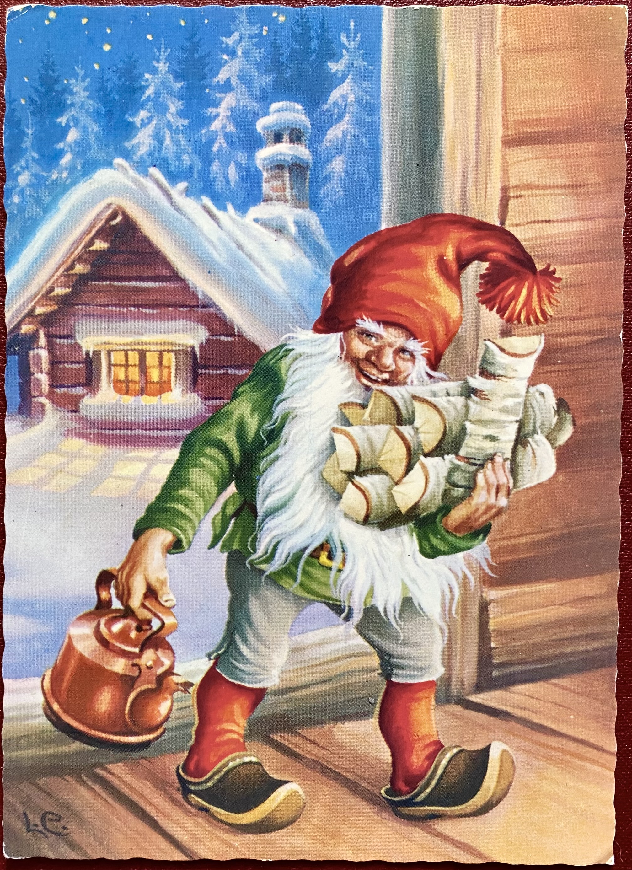 Julekort Aune Stemplet 1974