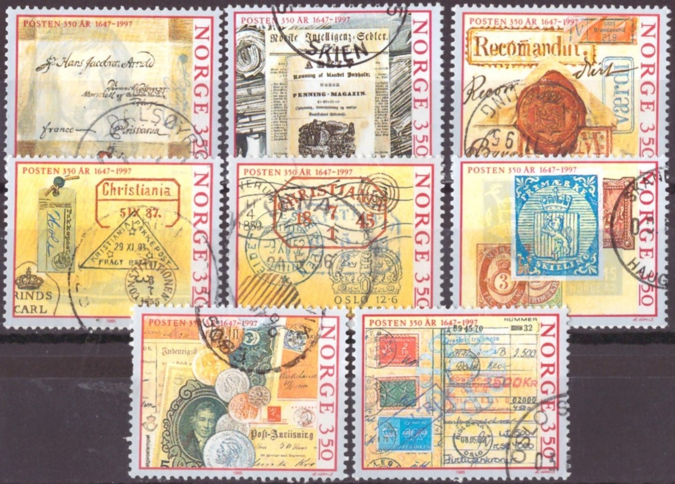 NK 1238/45. PEN RUNDSTEMPLA SERIE.   (16,-)