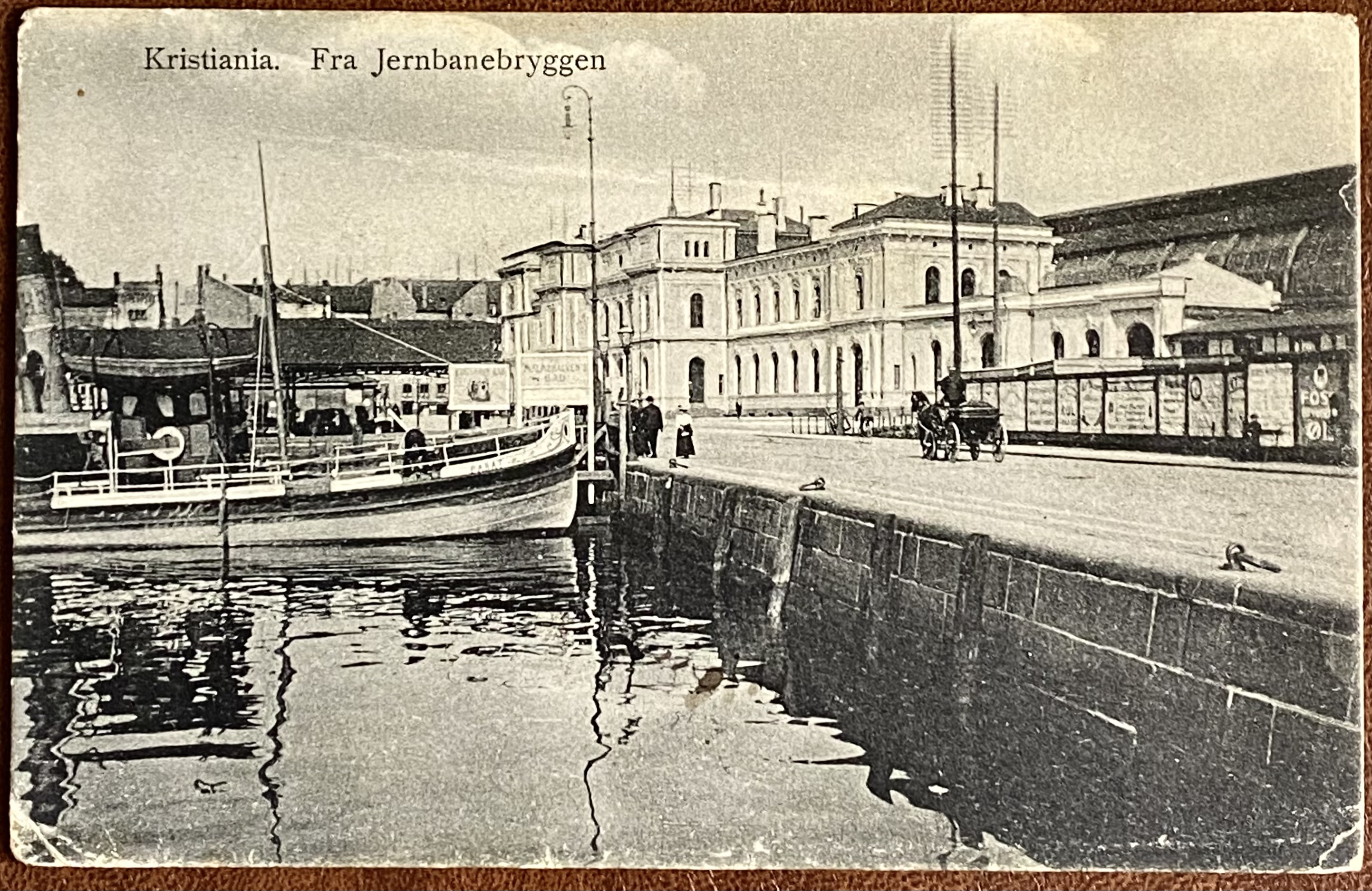 Kort Kristiania Jernbanebryggen St 1918 Adr USA Returnert Ukjent Adresse