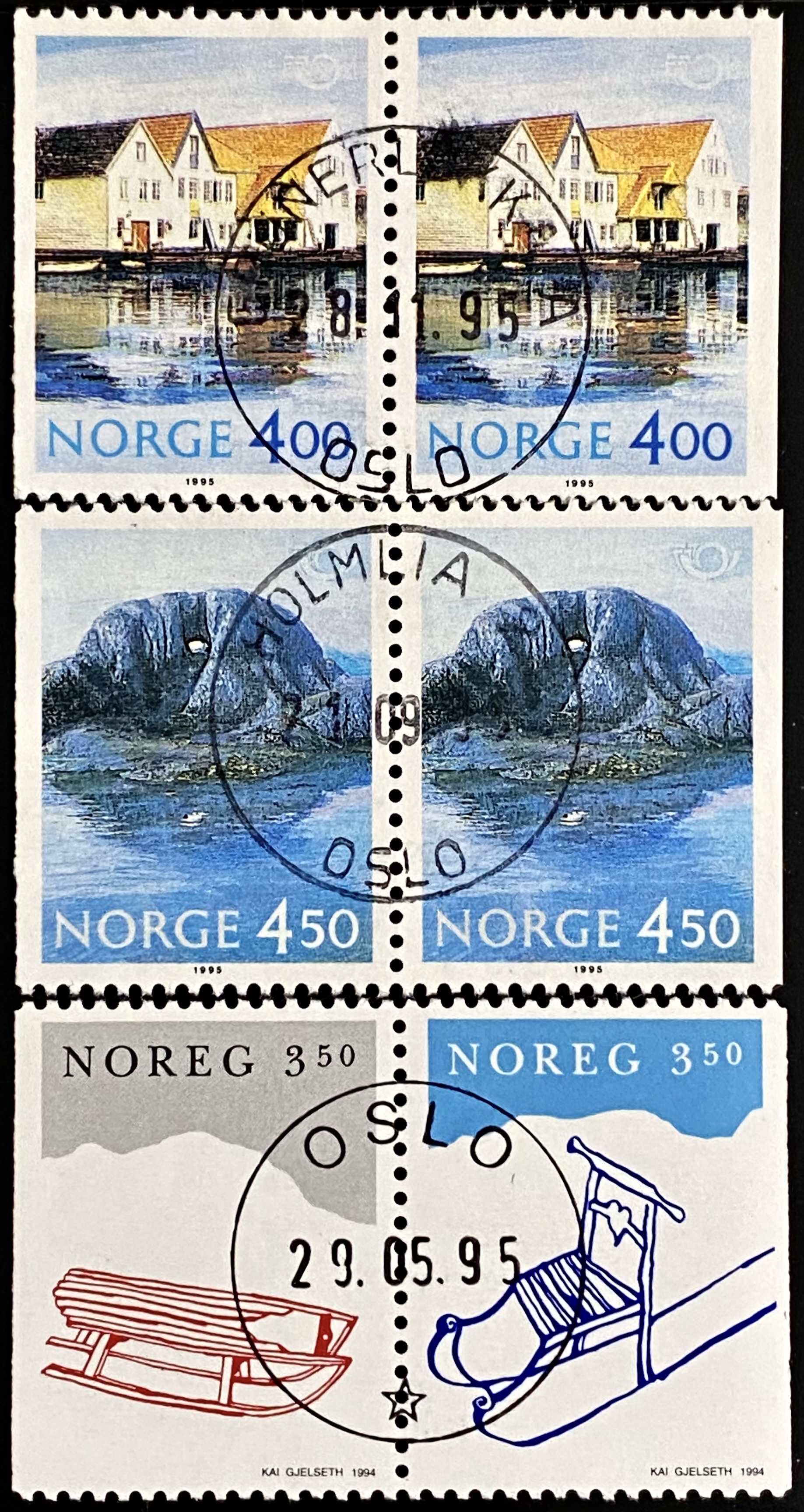 3 Heftepar Stemplet Oslo Holmlia/Grunerløkka