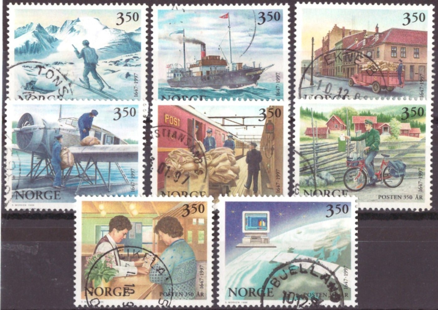 NK 1267-74. PEN RUNDSTEMPLA SERIE.   (24,-)