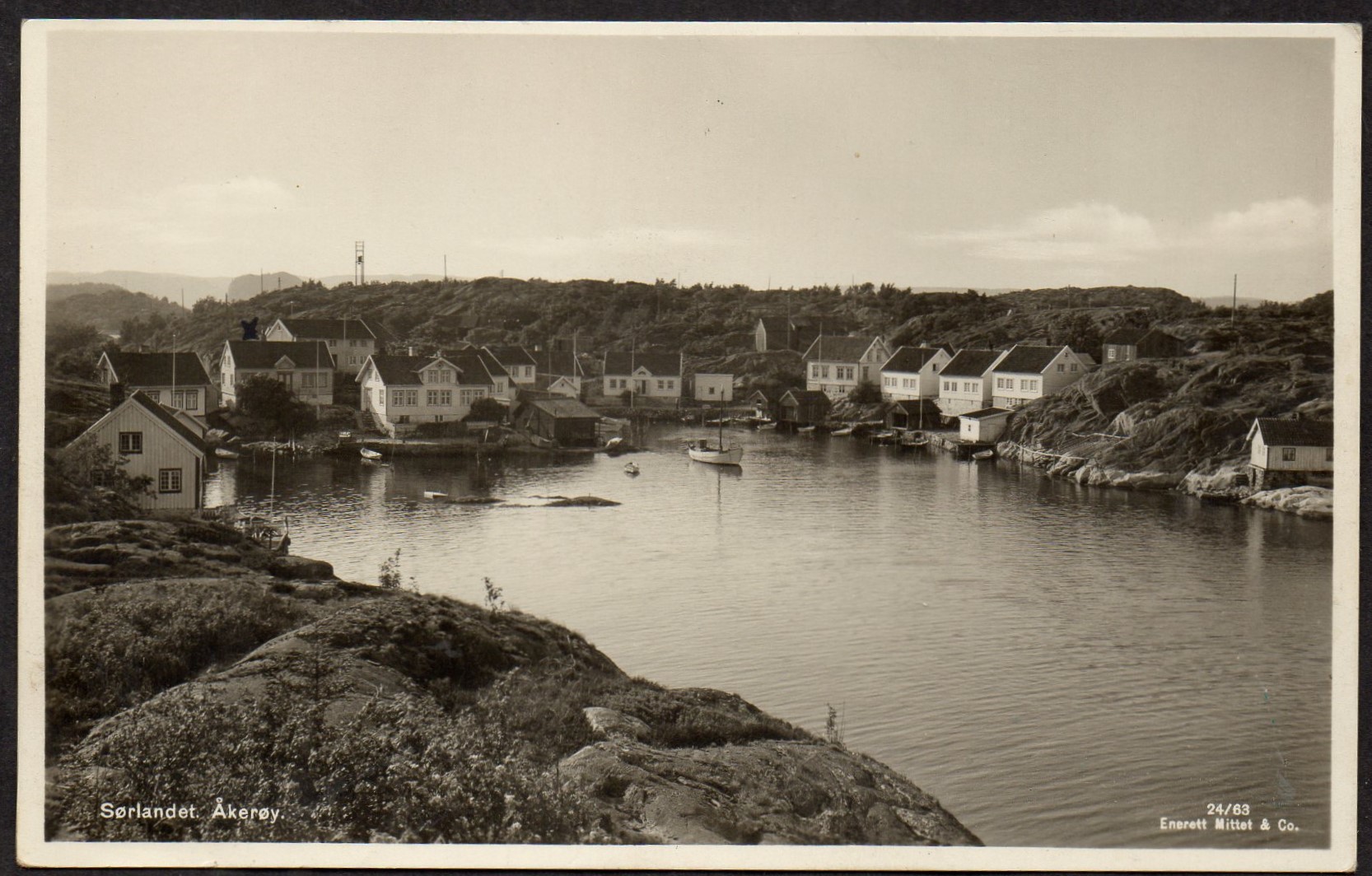 Kort Åkerøy - Mittet - st Åkerøya 1936 litt svakt