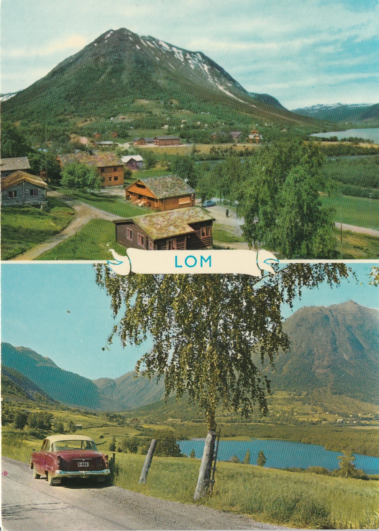 Eldre kort fra Lom mot Lomseggen . Normann G-4-25