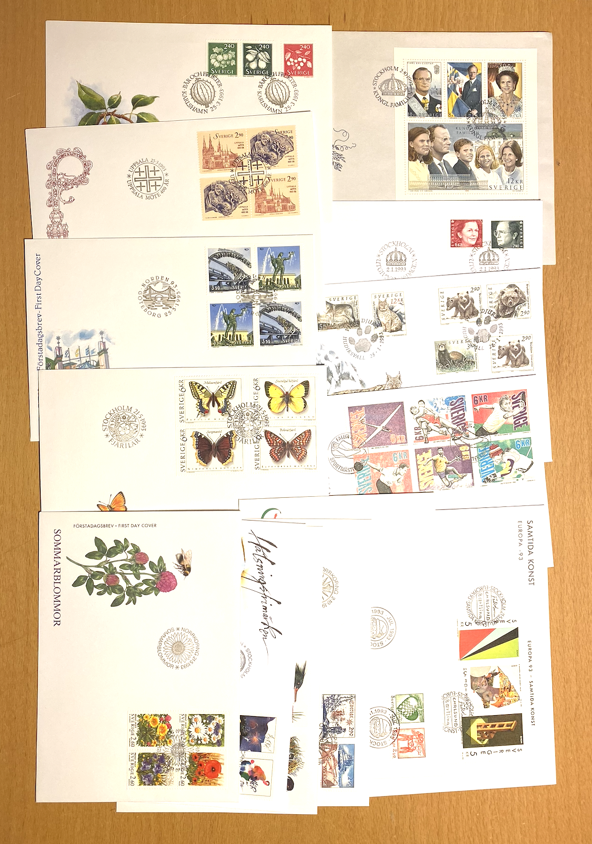 1993. Sverige FDC komplett årgang
