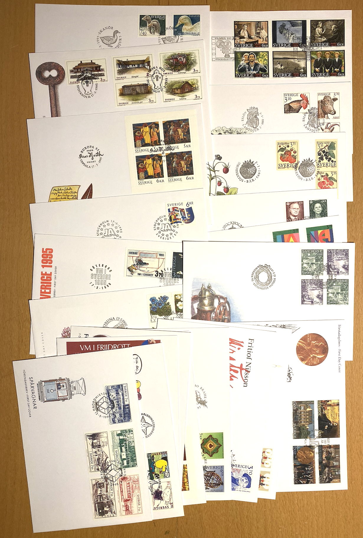 1995. Sverige FDC komplett årgang