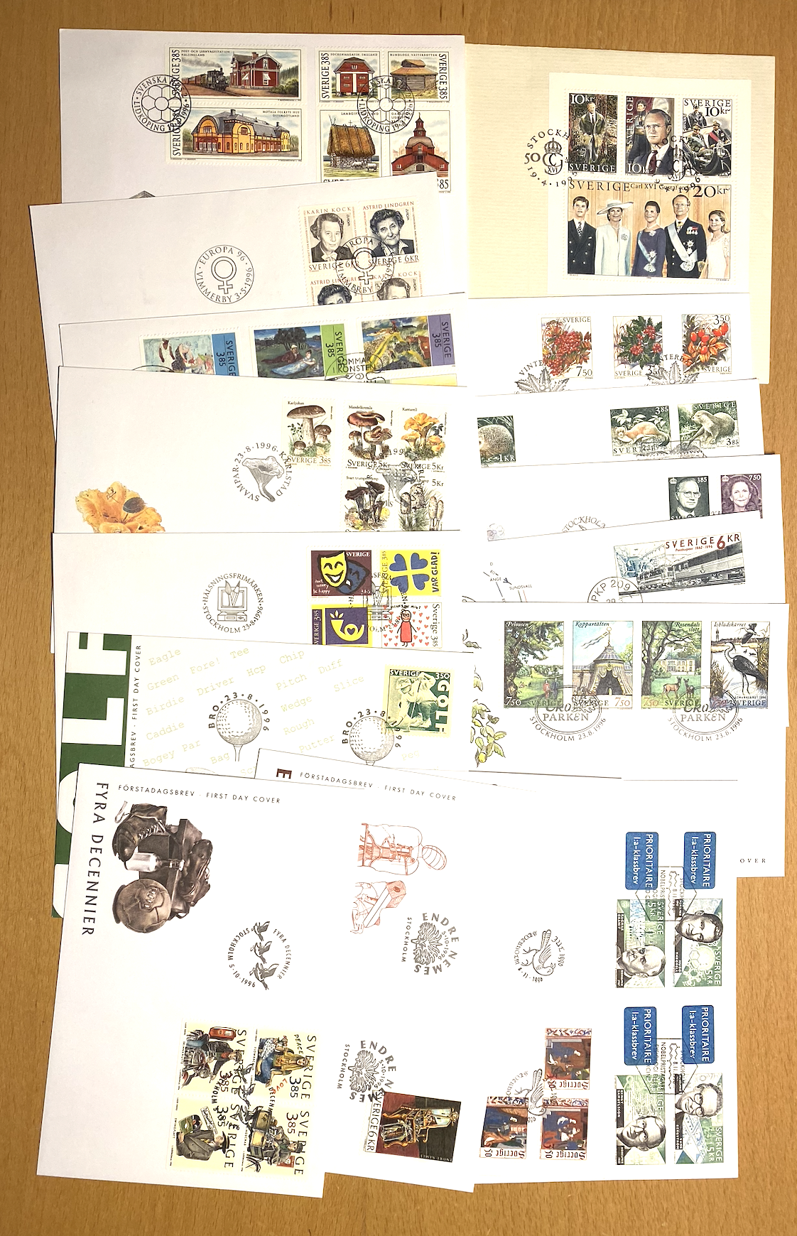 1996. Sverige FDC komplett årgang