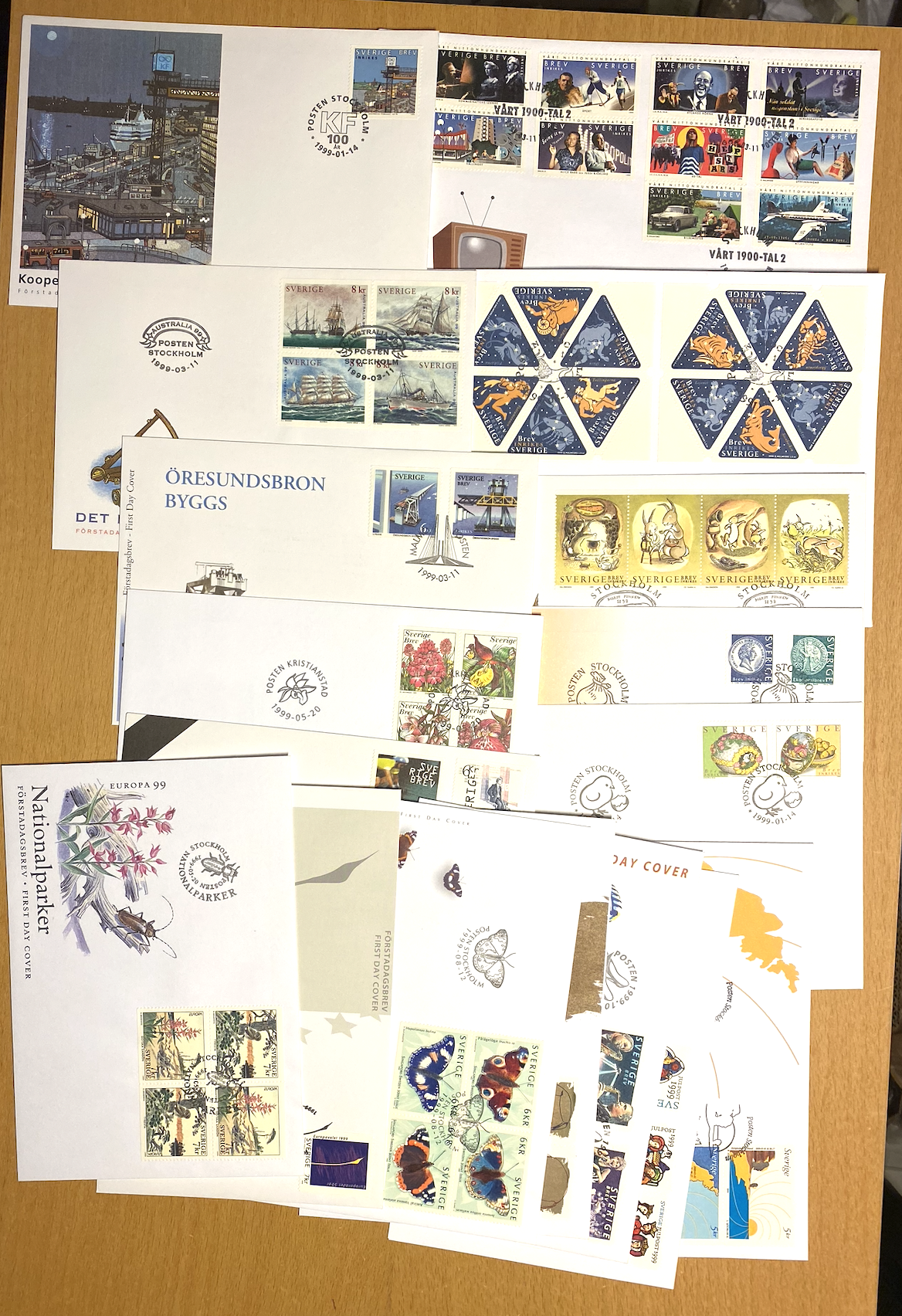 1999. Sverige FDC komplett årgang