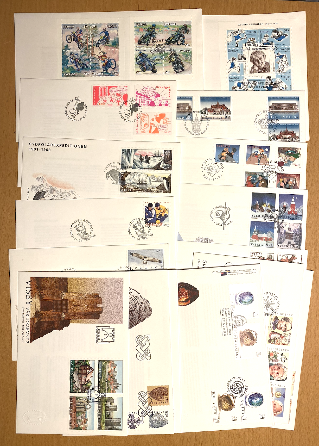 2002. Sverige FDC komplett årgang