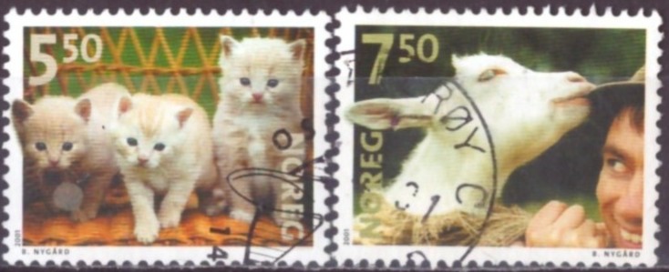 NK 1448-49. PEN RUNDSTEMPLA SERIE. (10,-)