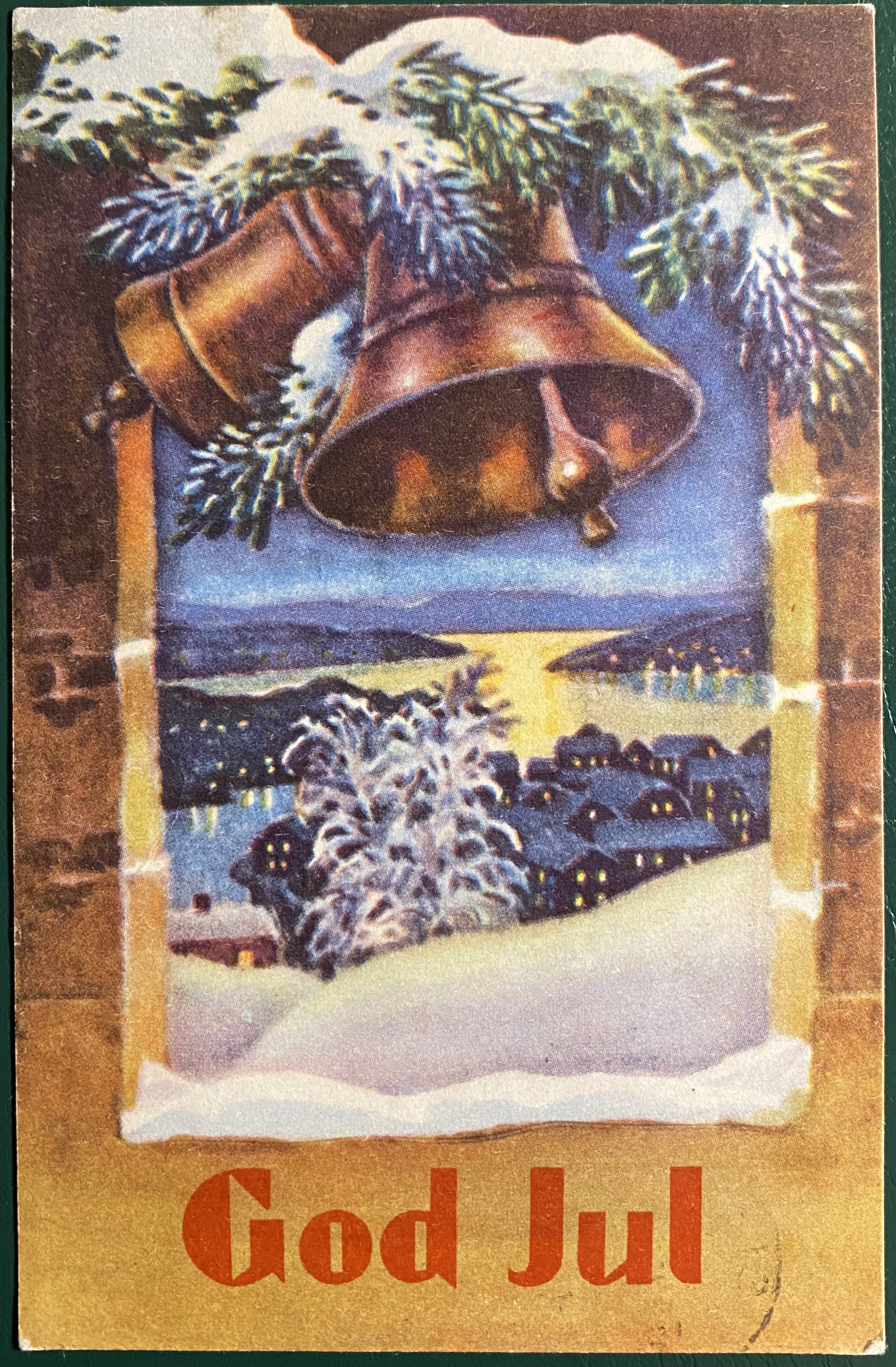 Julekort m/Julemerke St 1946 Adr Vågå