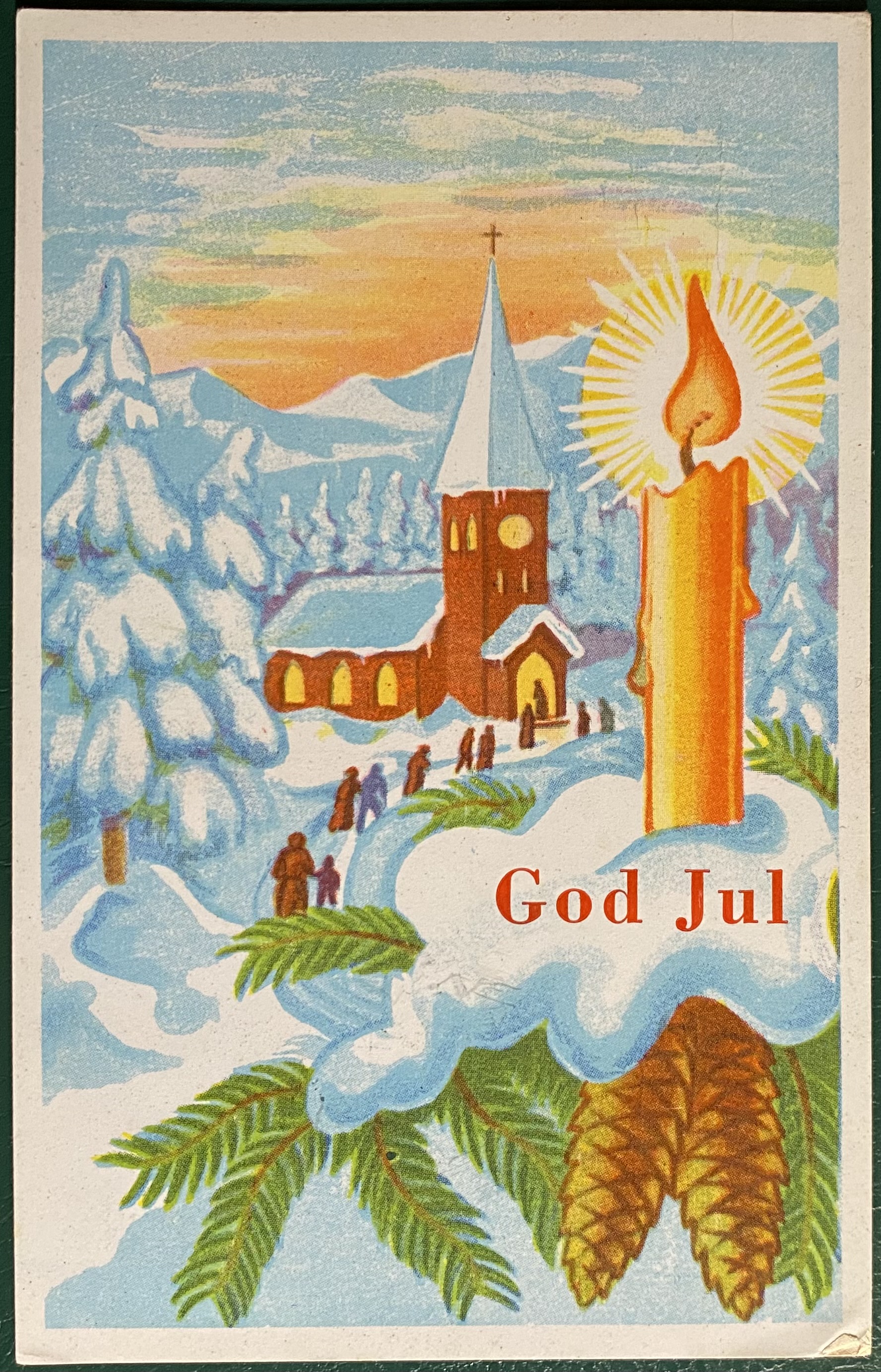 Julekort m/Julemerke St Kalvåg 1942