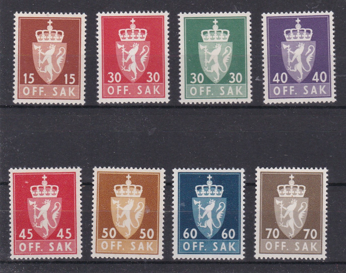 OFF SAK 15-70. 8 merker ( NK T75 - T91)