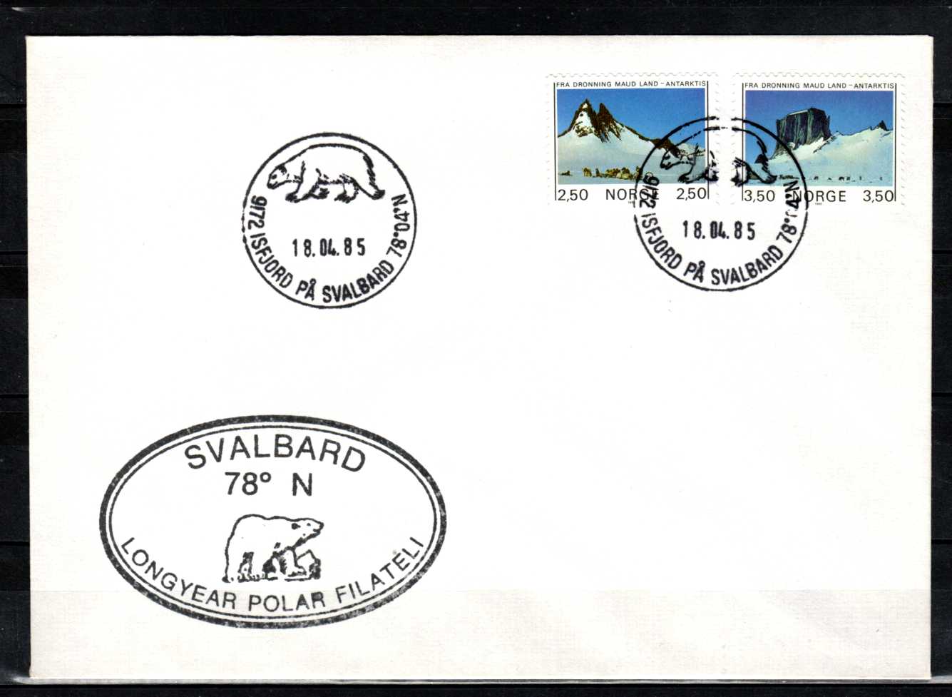FDC HK 966-67 stemplet Isfjorden på Svalbard