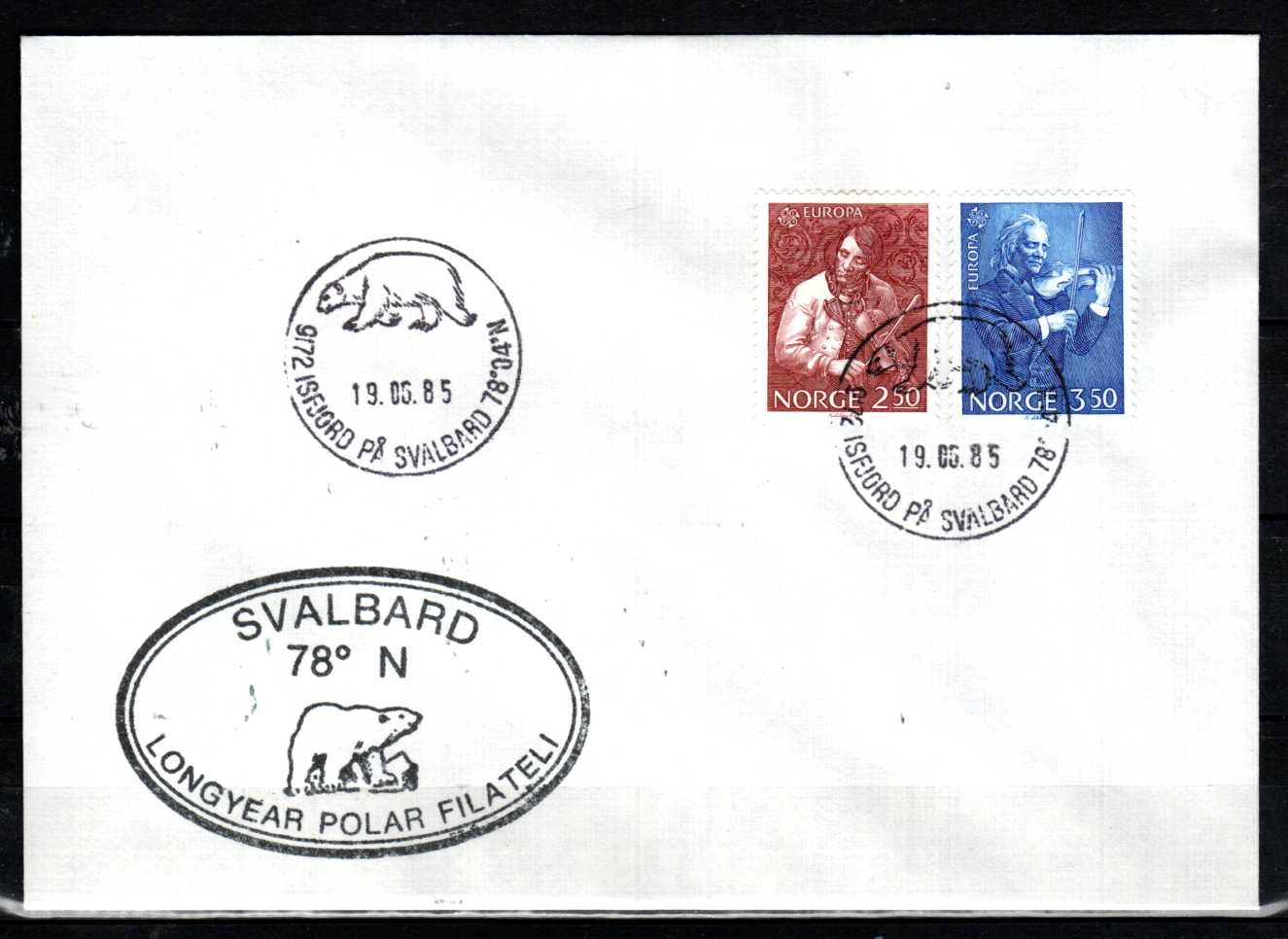 FDC HK 974-75 stemplet Isfjorden på Svalbard
