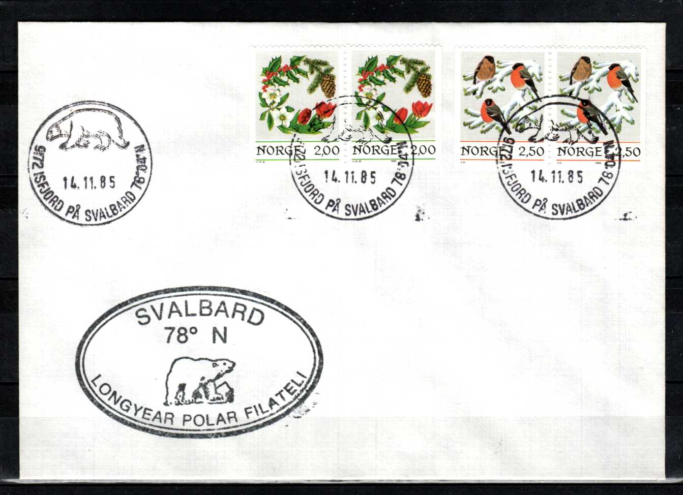 FDC HK 986-87 stemplet Isfjorden på Svalbard