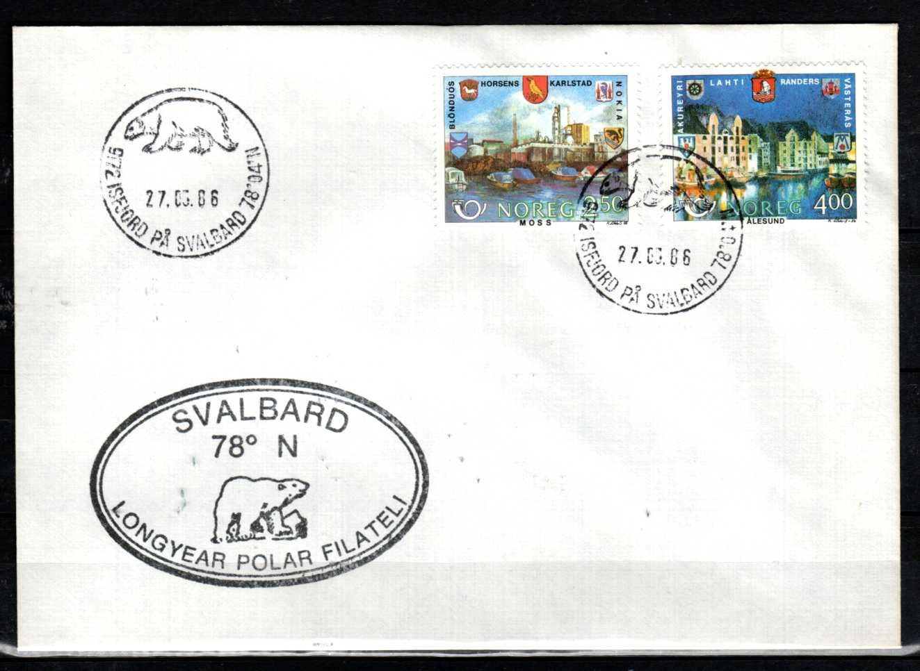 FDC HK 996-97 stemplet Isfjorden på Svalbard