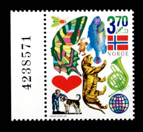 Postfrisk ** NK1313 Barnas Frimerkeklubb med kontroll nr.