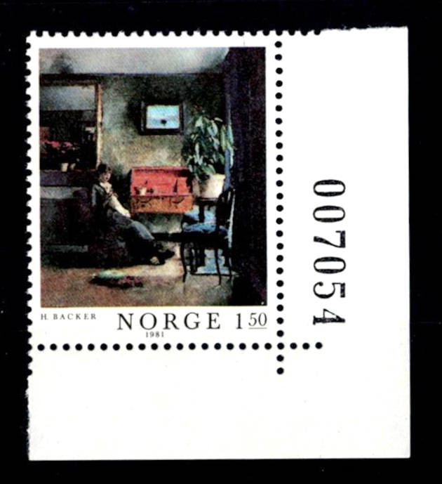 Postfrisk ** NK895 Malerkunst V med kontrollnummer