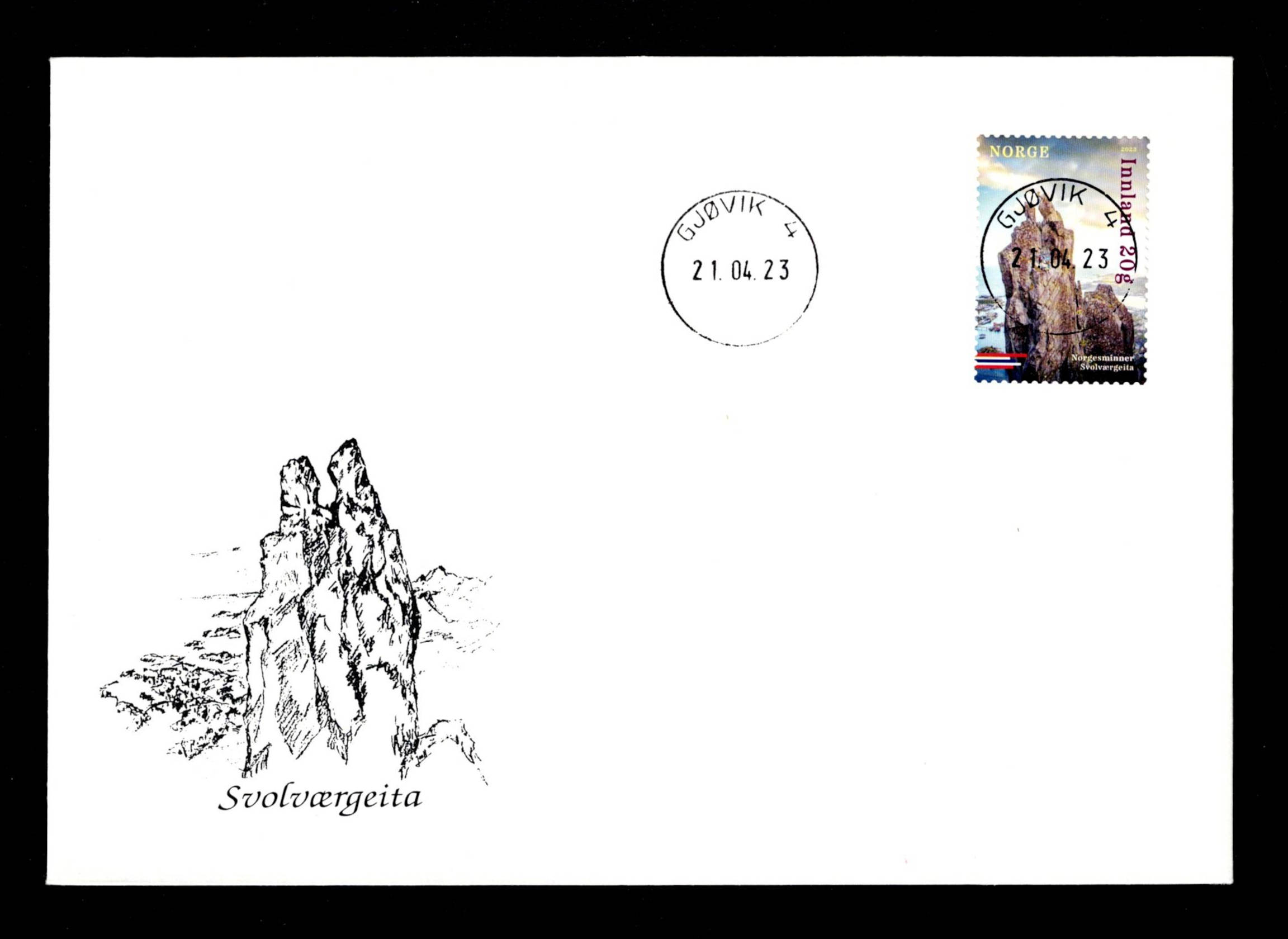 FDC 2023 NK2094 GJØVIK vignet Svolværgeita