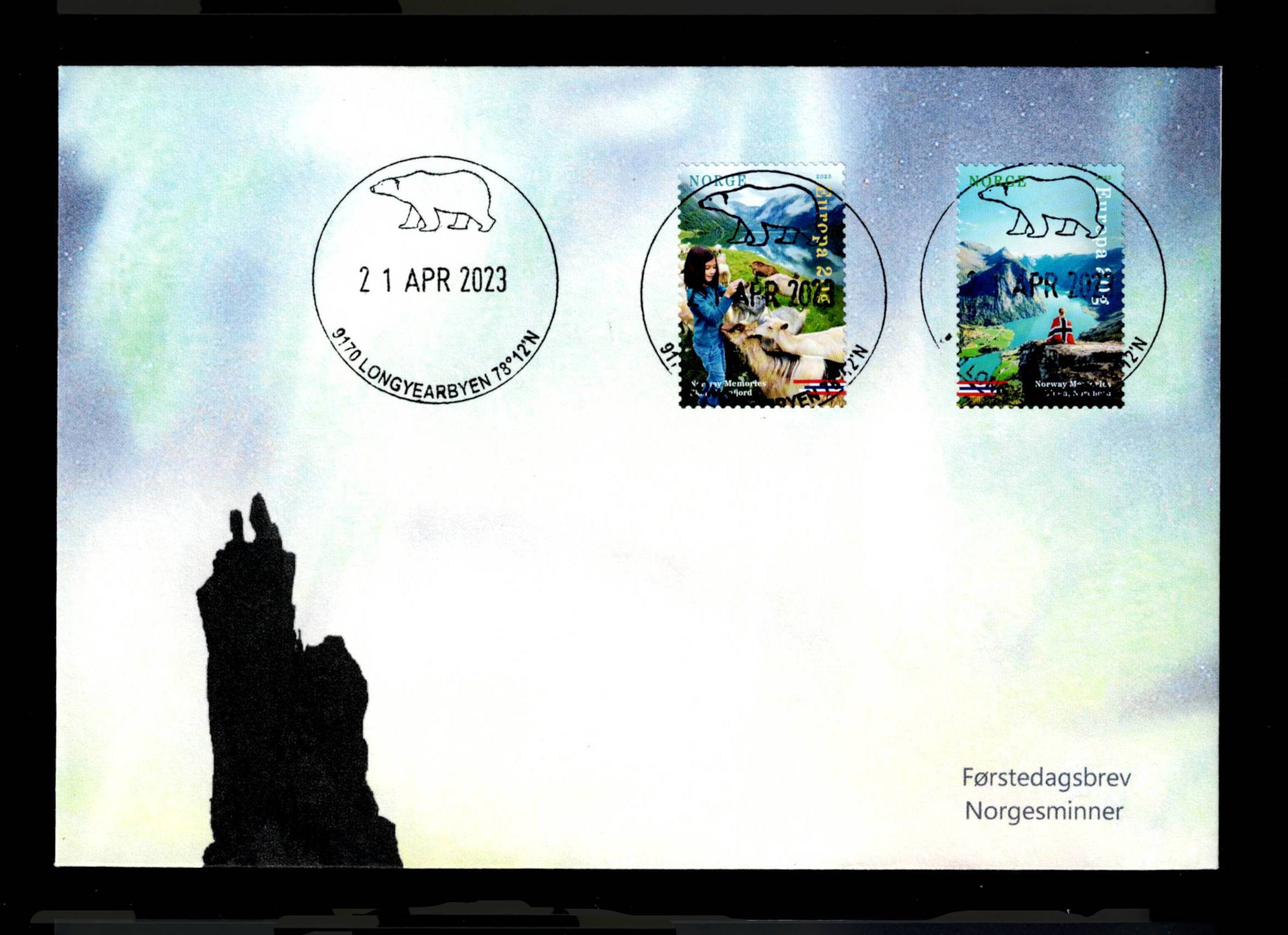FDC 2023 NK2095-96 Longyearbyen vignet MP (3)