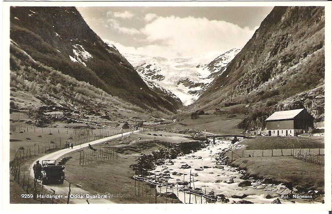 Buarbræ, stpl Odda 1938. Normann 9259