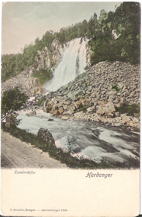 Espelandsfos 1905. O. Svanöe