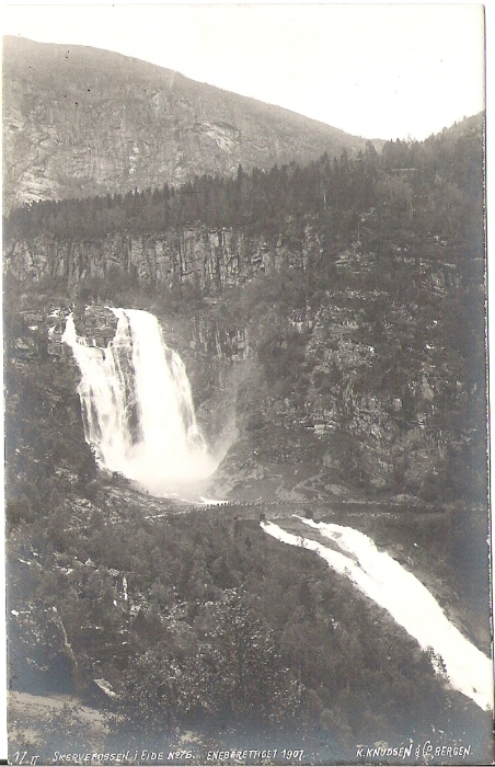 Skervefossen i Eide 1907. K. Knudsen 76