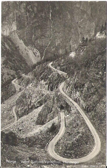 Veien Eidfjord-Vøringfoss. Mittet 7/82