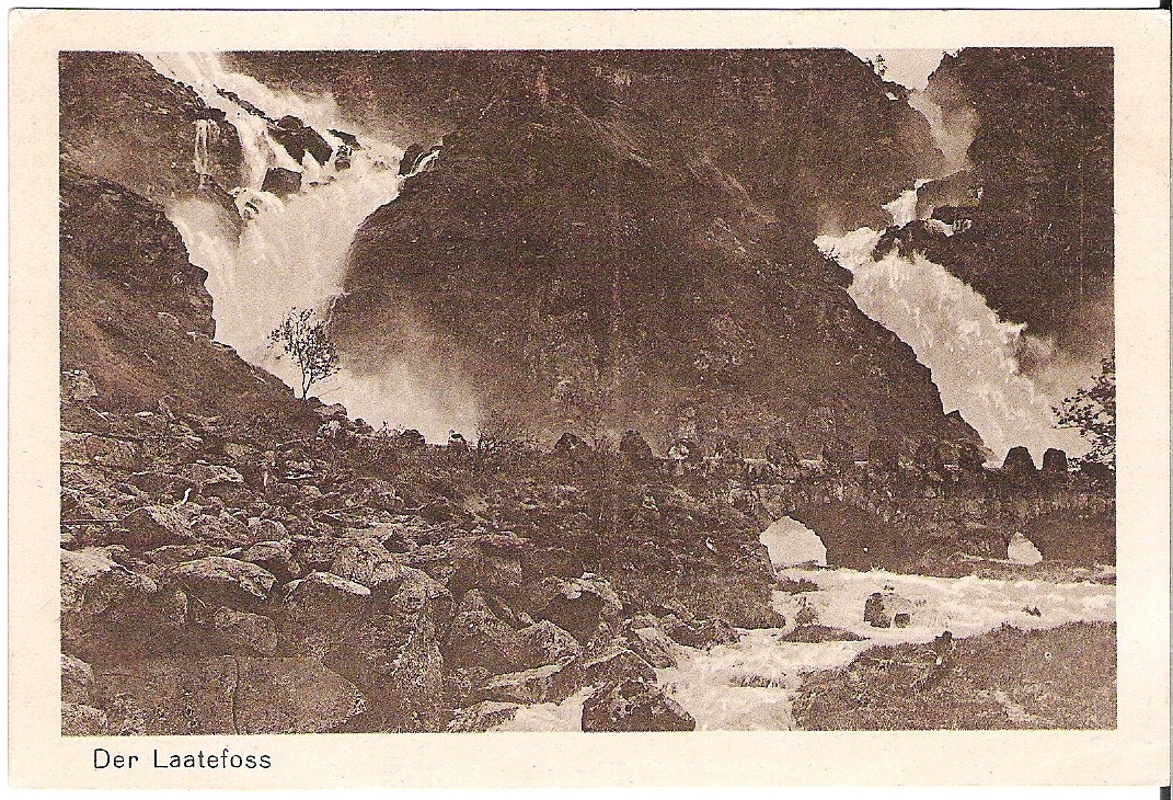 Der Laatefoss. Tysk kort