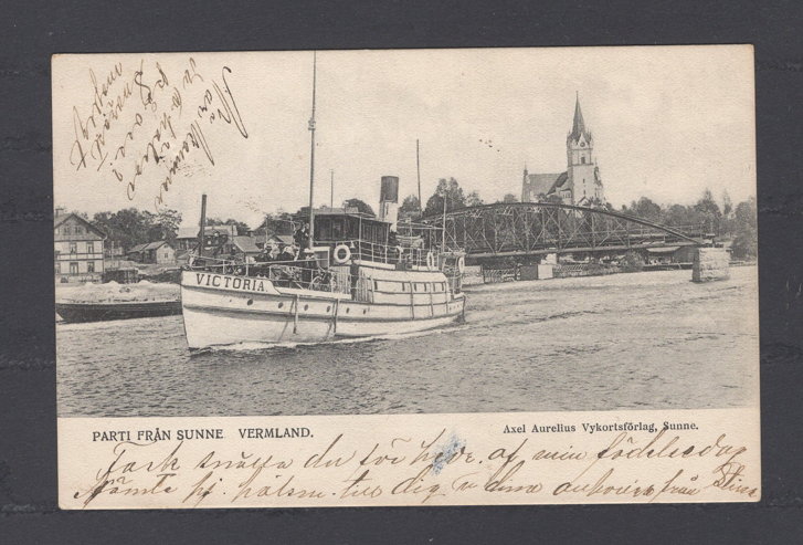 Parti från Sunne med båten Victoria stmp 1904