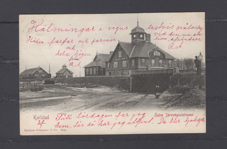 Karstad-Östra Järnvägstationen stmp 1905