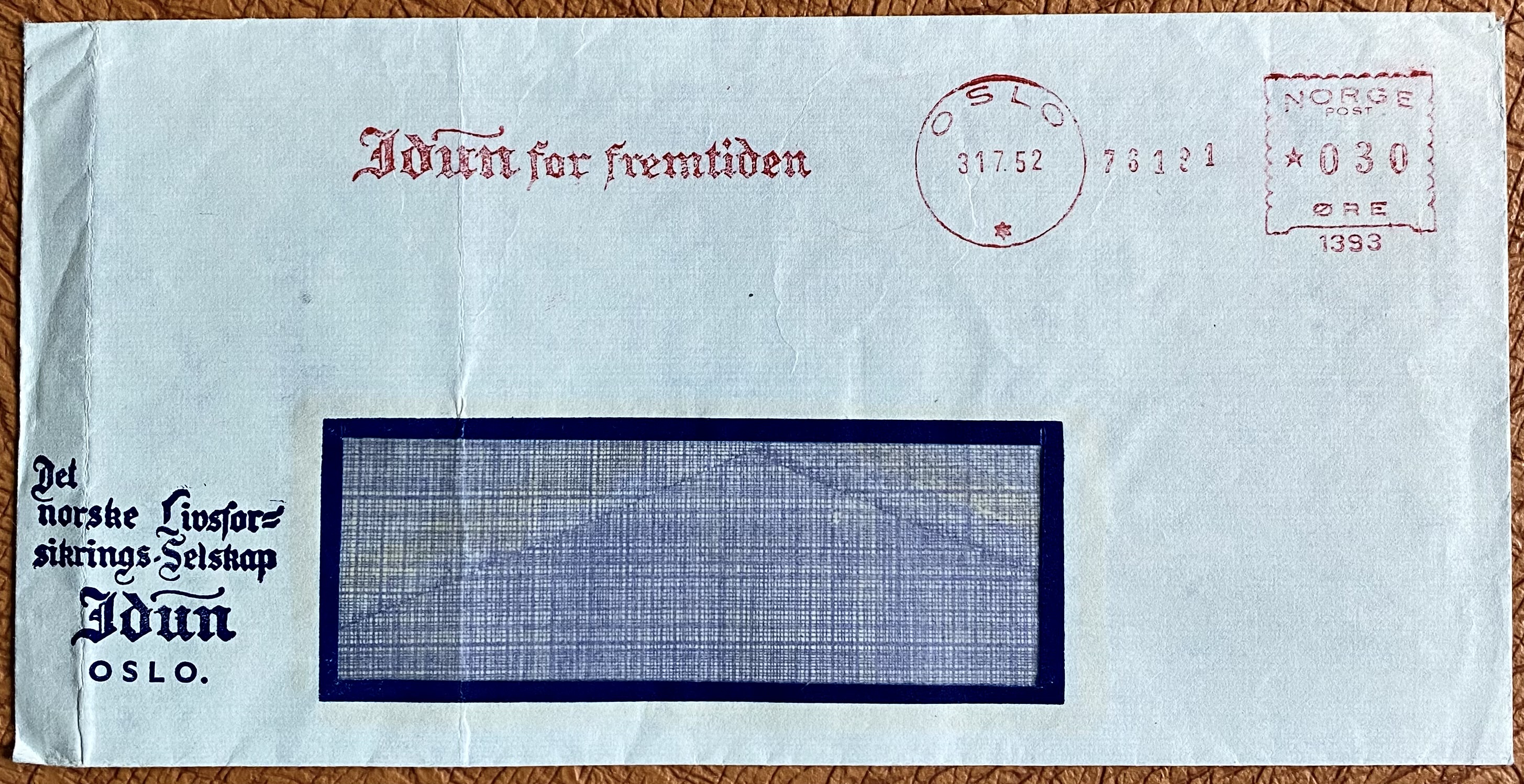 Brev TMS Idun for fremtiden 1952