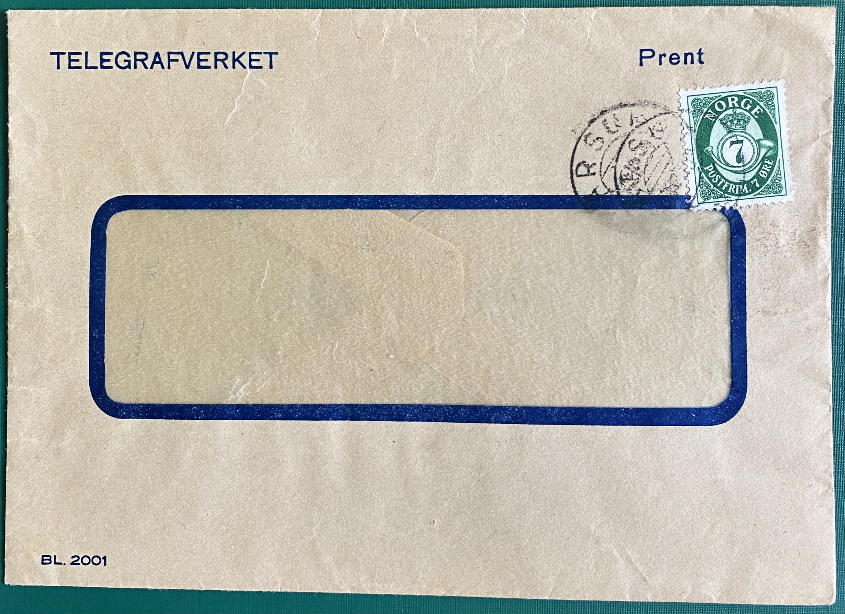 Brev Telegrafverket St Farsund