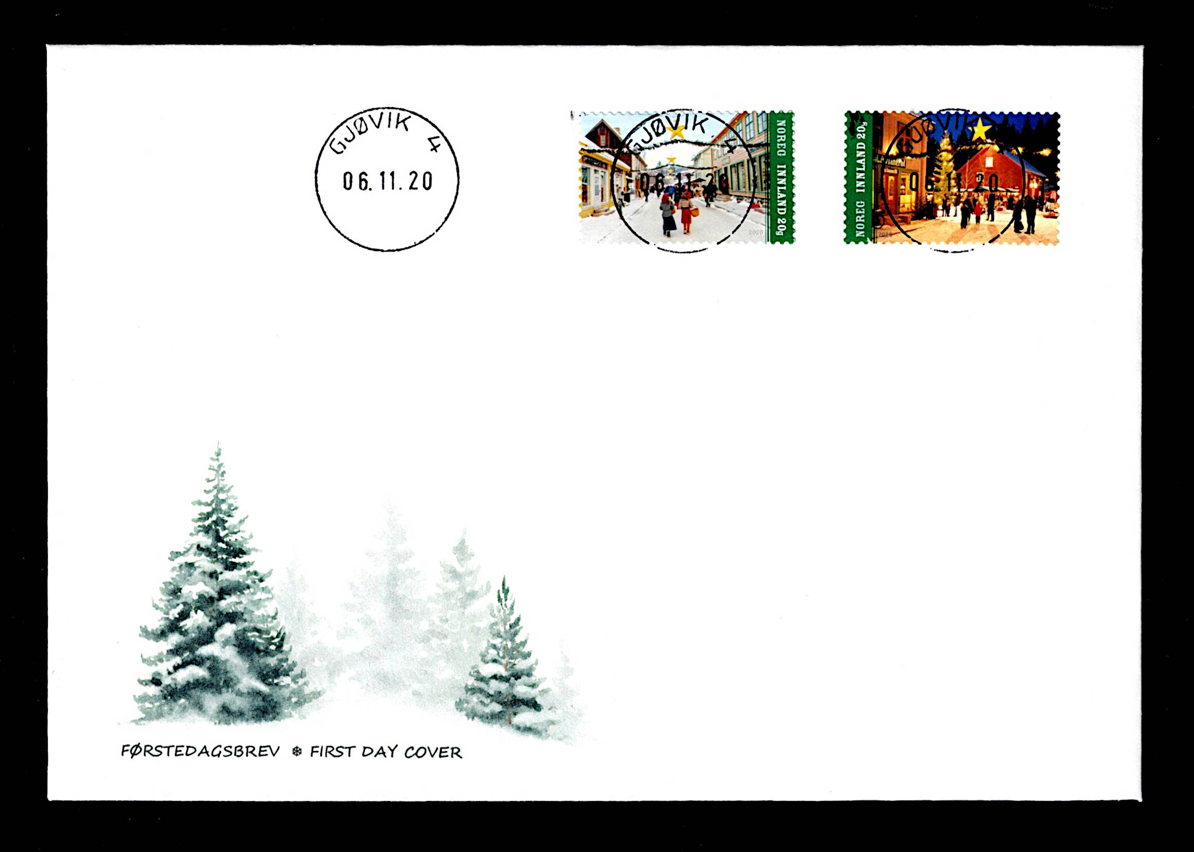 FDC 2020 NK2042-43 GJØVIK vignet MP