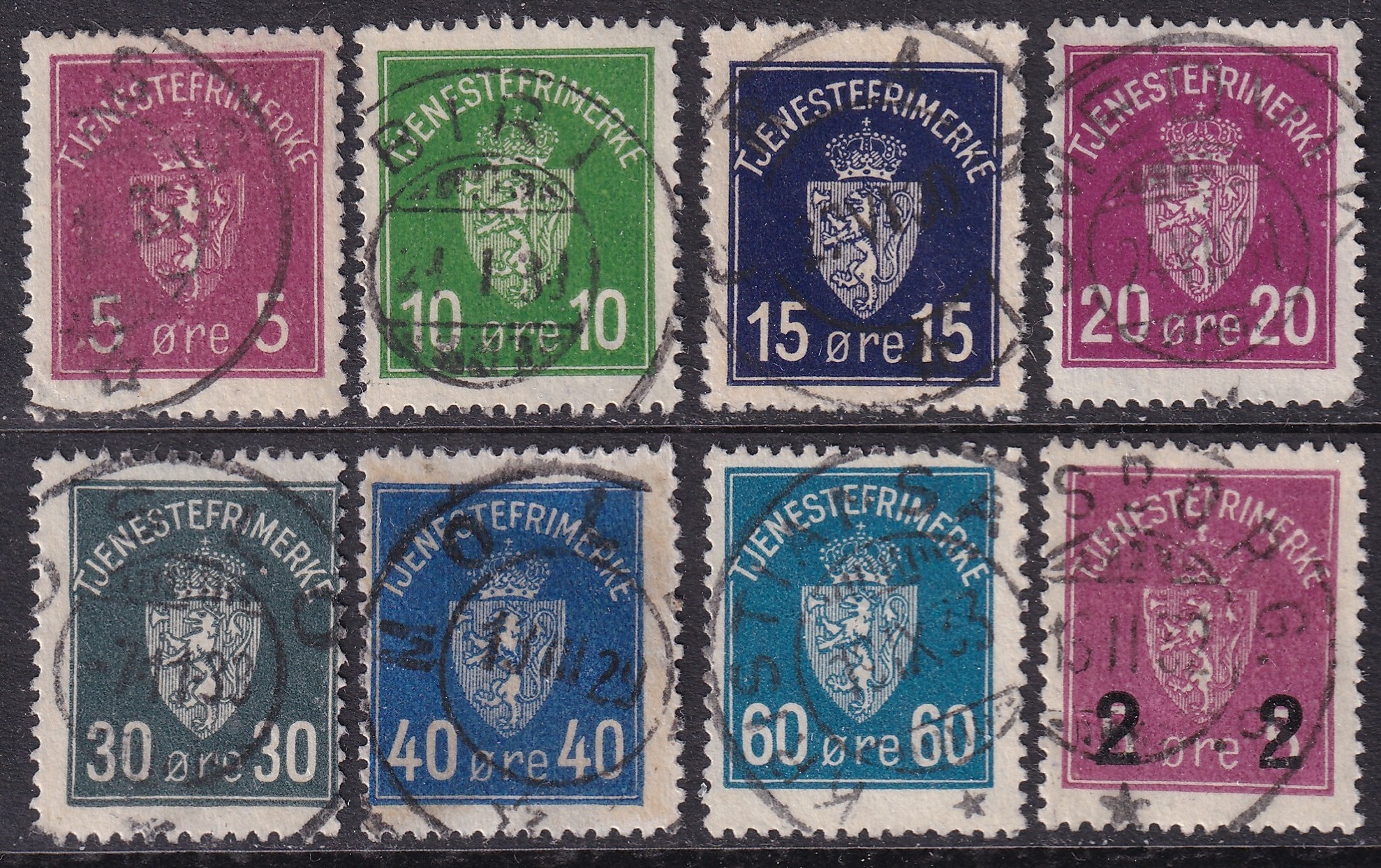 Tjenestemerker 1926-29