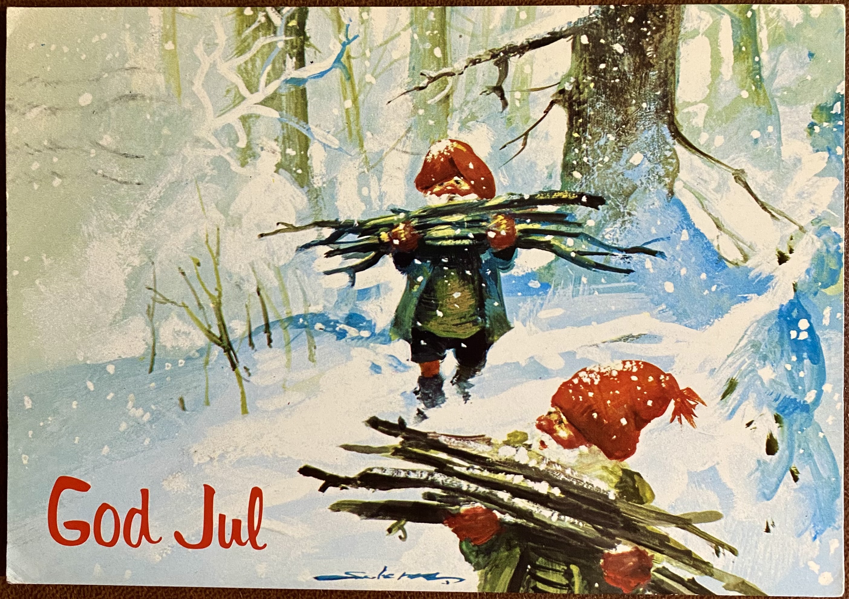 Julekort Mittet St 1977