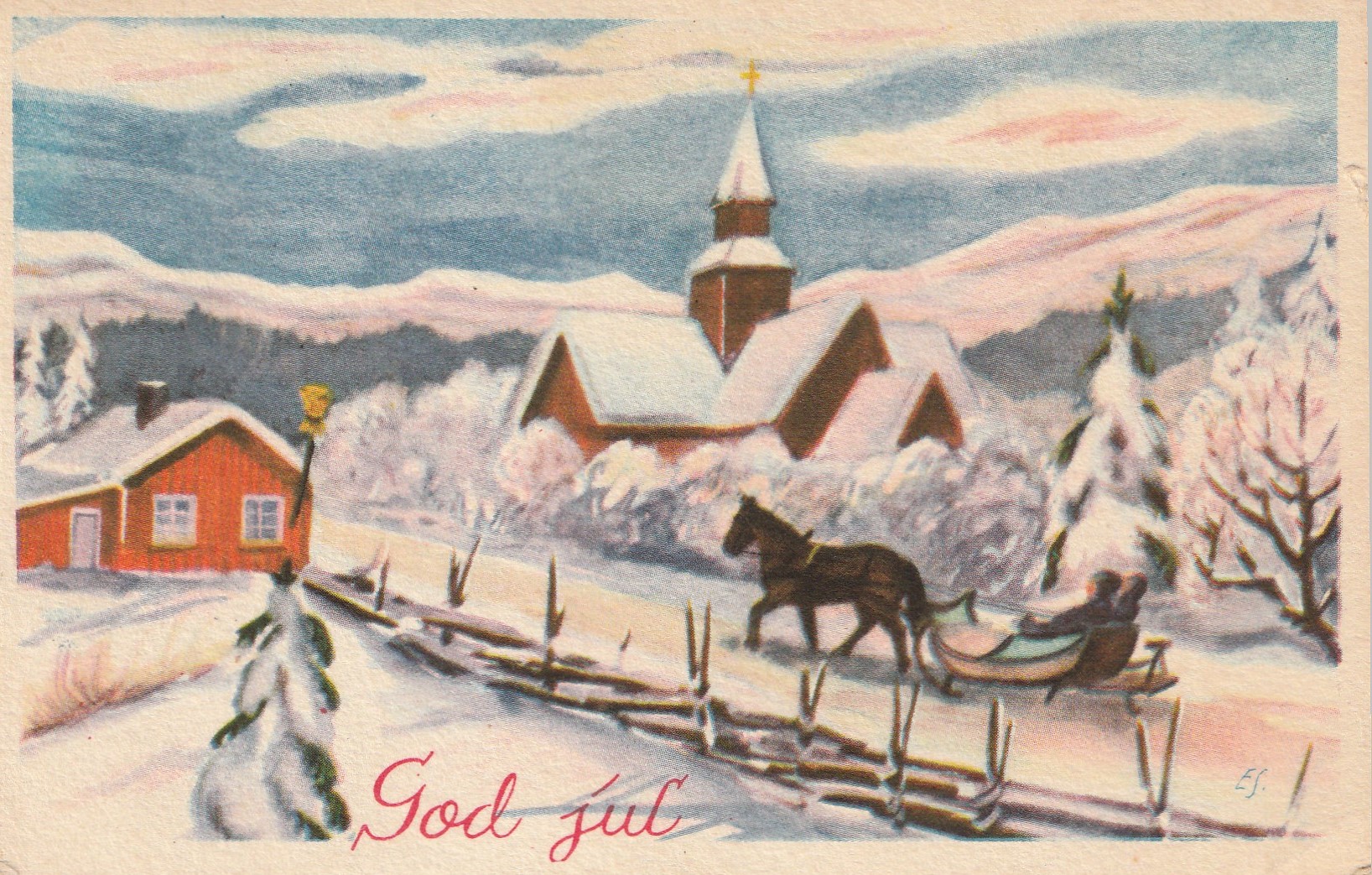 Eldre kort : God Jul . Børrehaug & Remen S 5113/ES