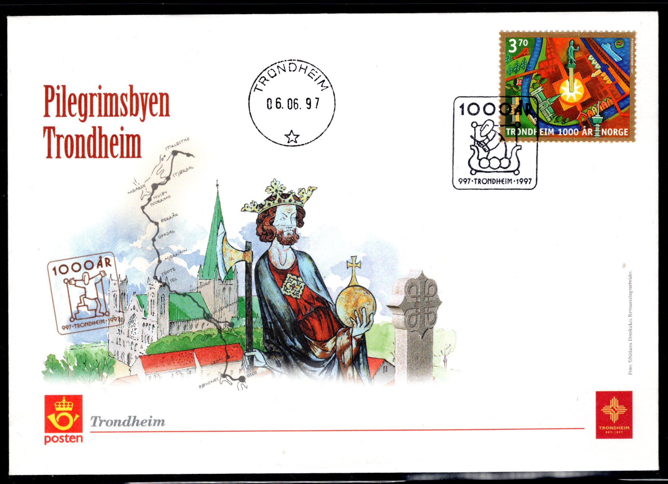 FDC NK 1306 stemplet Trondheim se utgiver/scan