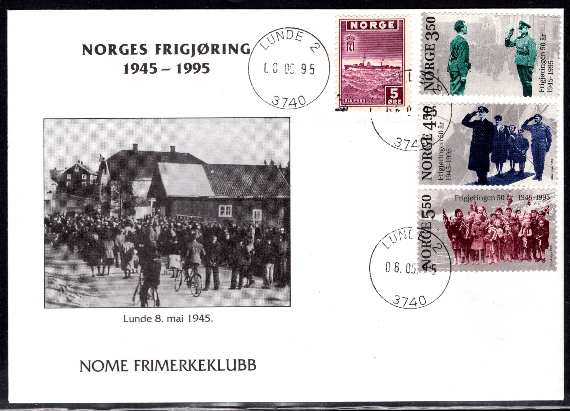 FDC NK 1227-29 stemplet Lunde " se utgiver/scan