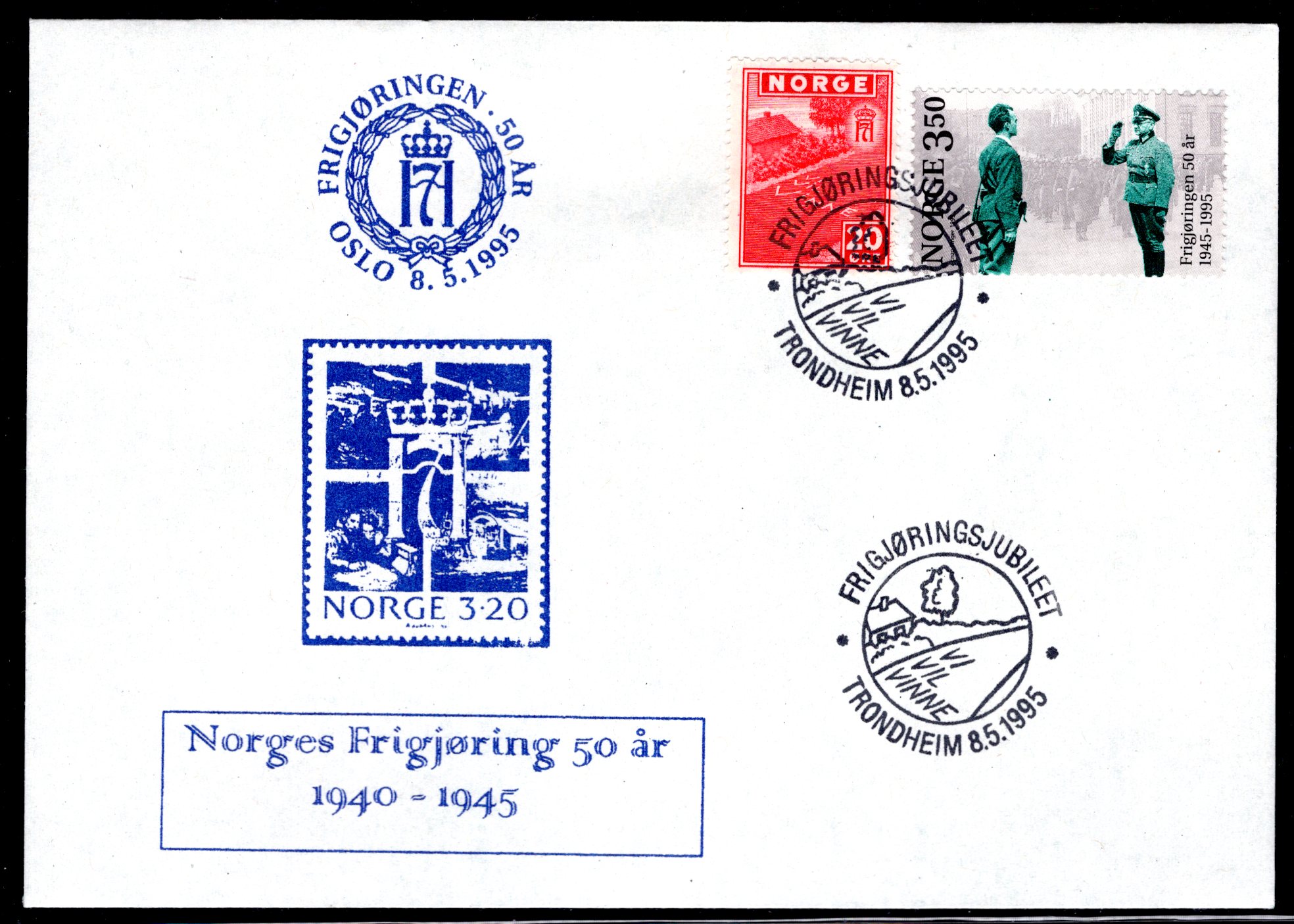 FDC NK 1227 stemplet Trondheim se utgiver scan