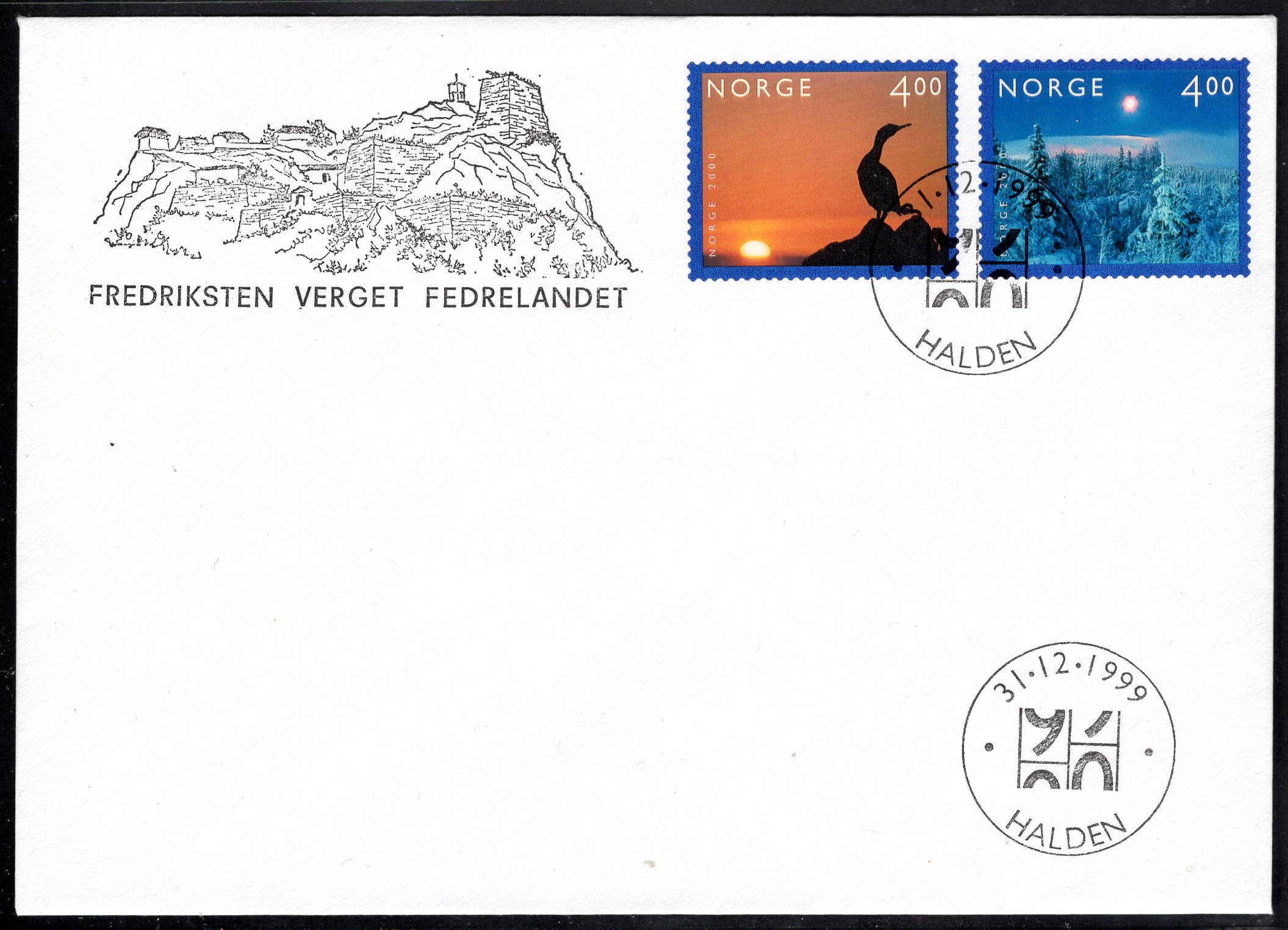 FDC NK 1380-81 stemplet Halden se utgiver/scan