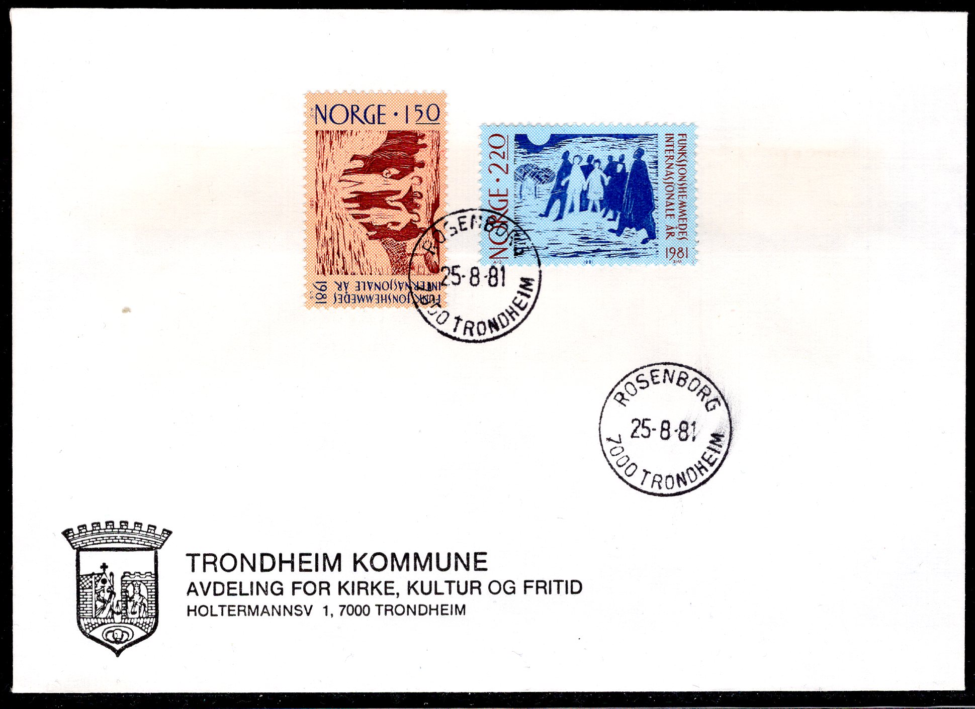 FDC NK 893-94 stemplet Trondheim se utgiver/scan