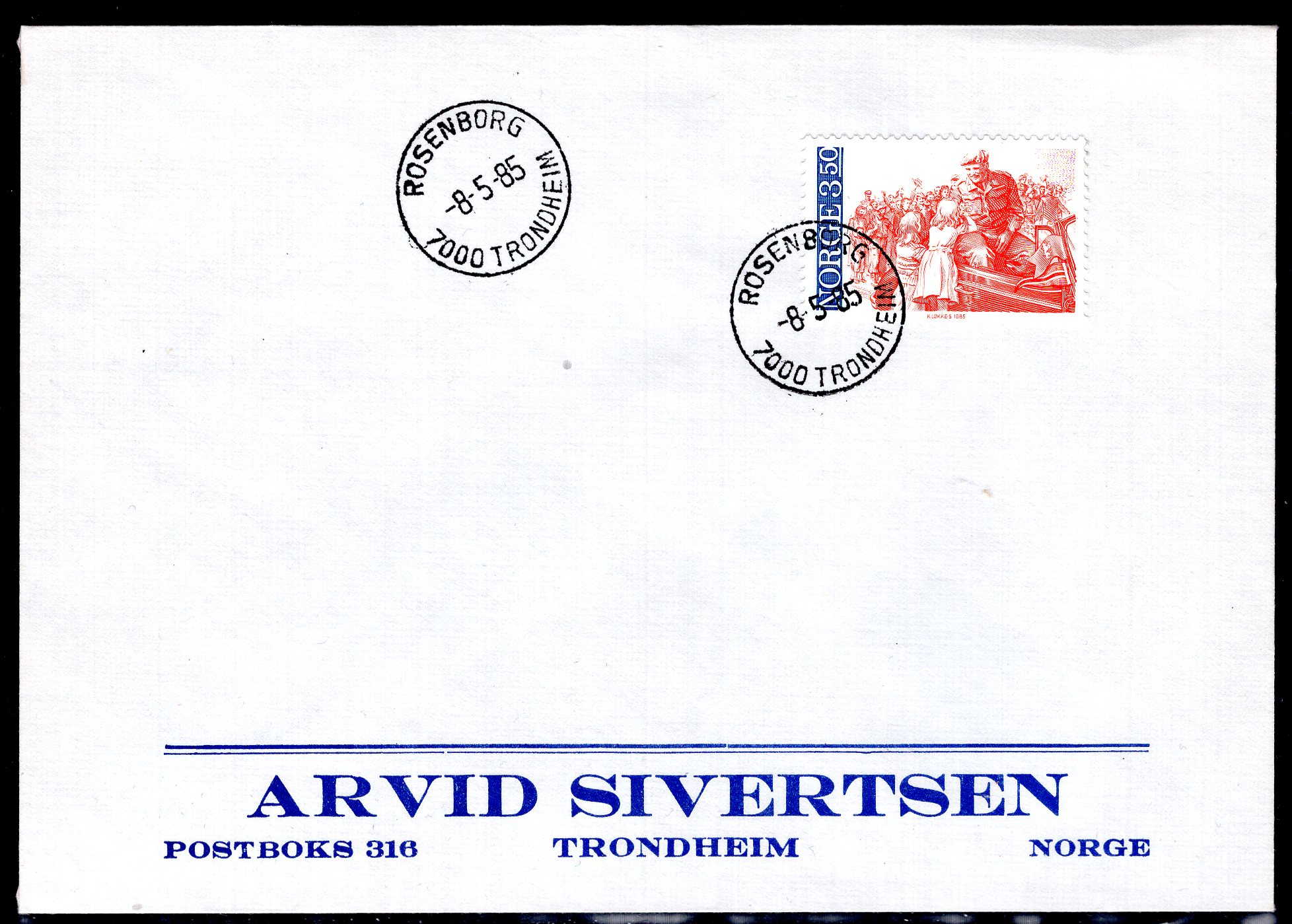 FDC NK 968 stemplet Trondheim Rosenborg se utgiver/scan