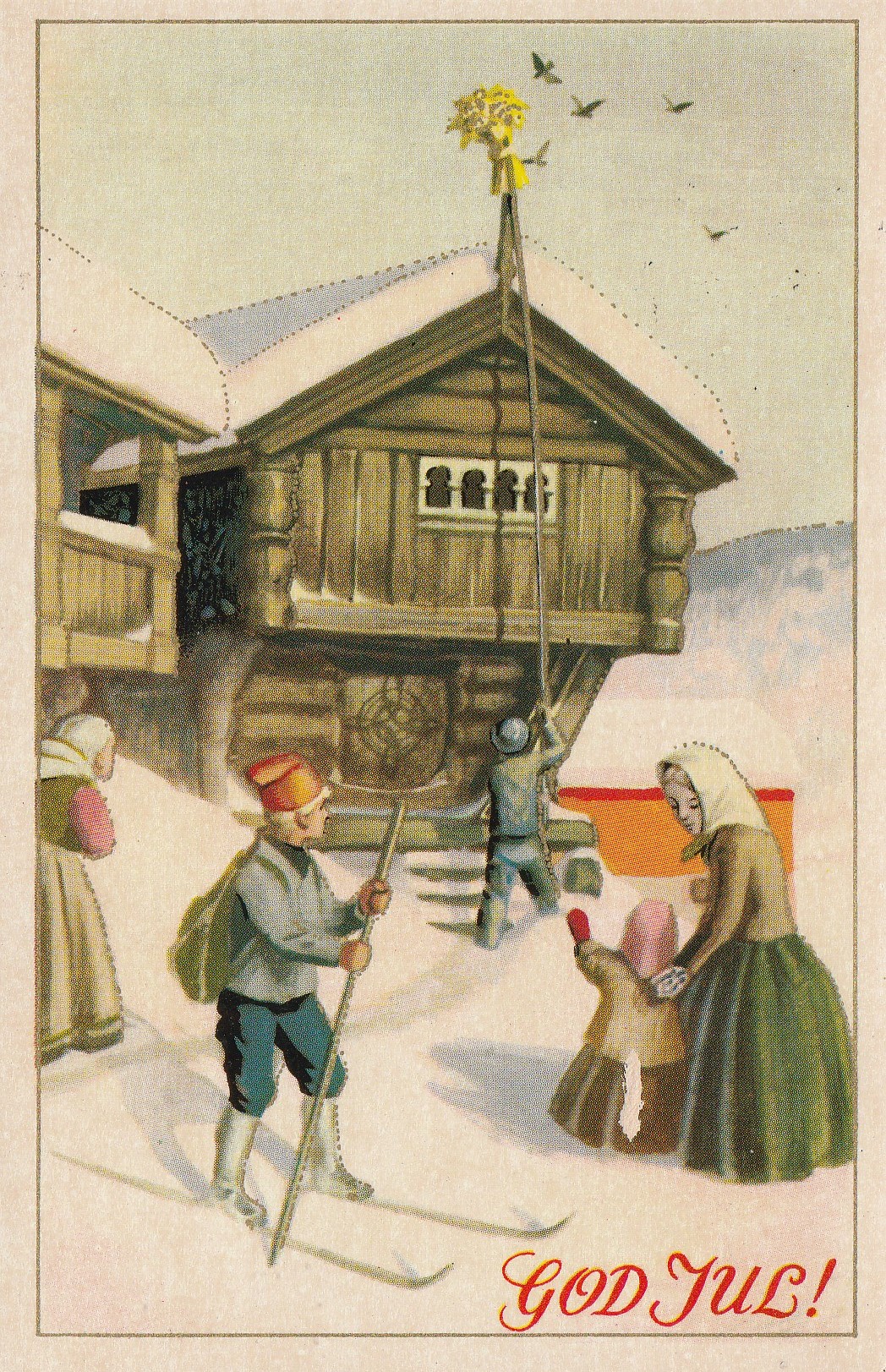 Eldre kort : God Jul . Børrehaug & Co B 59/7 Pst Småf