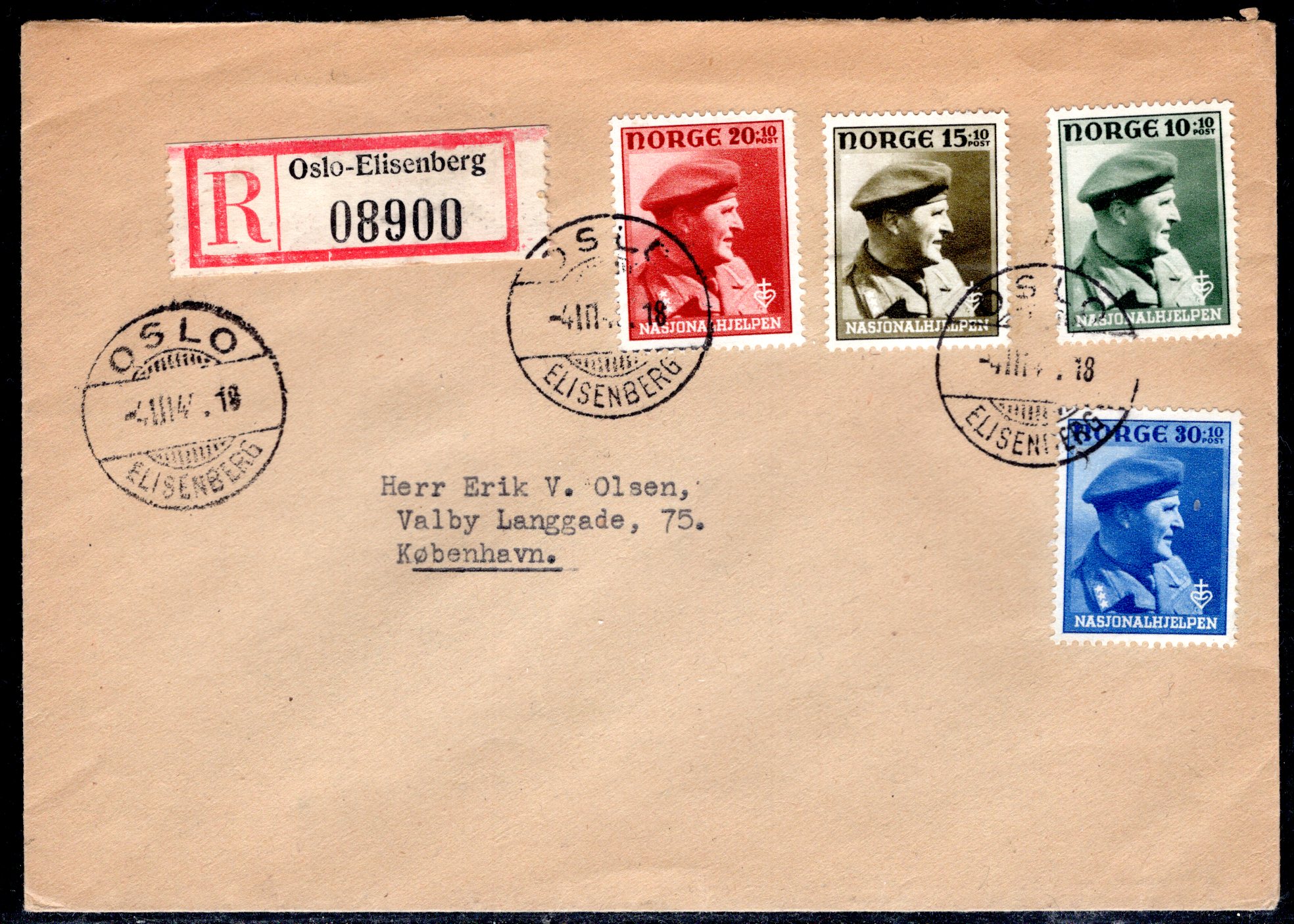 Rek FDC NK 345-48 st Oslo Elisenberg se scan
