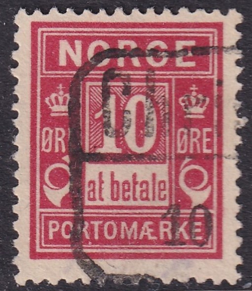 Portomerke 10Y 10 øre karmin